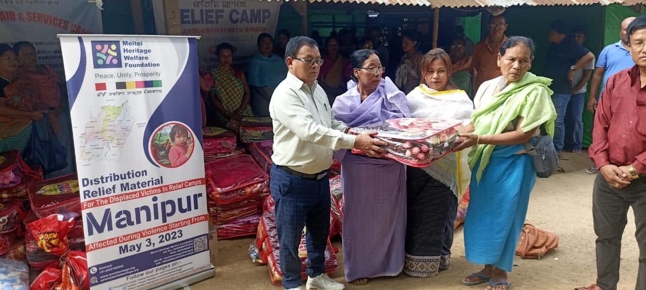 Distribution of relief material in Manipur following the May 2023 crisis